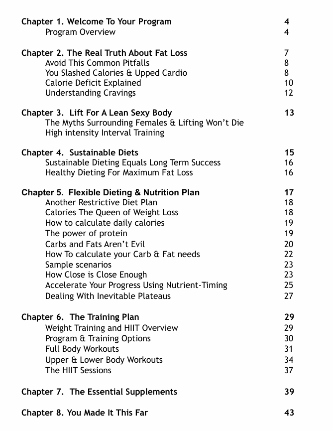 fitin15 Women’s Fitness Training Guide – Sustainable Diet & Workout Plan